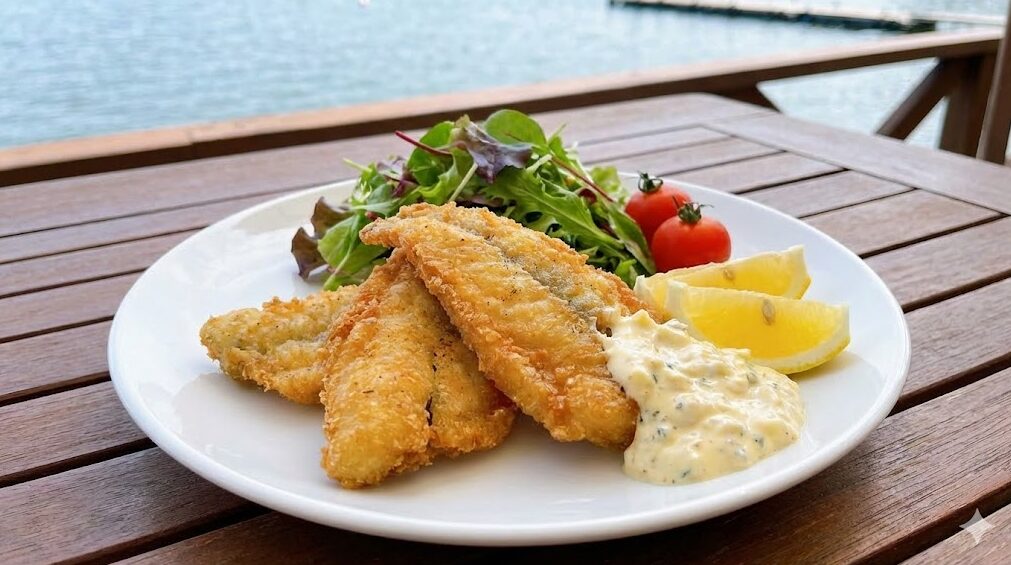 適切に下処理された琵琶湖産のブラックバスを使ったフライ料理。キャッチ・アンド・イートの実践例として、美味しそうな魚料理の写真。